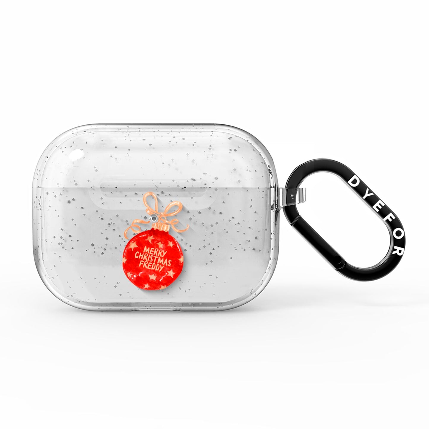 Christmas Bauble Personalised AirPods Pro Glitter Case