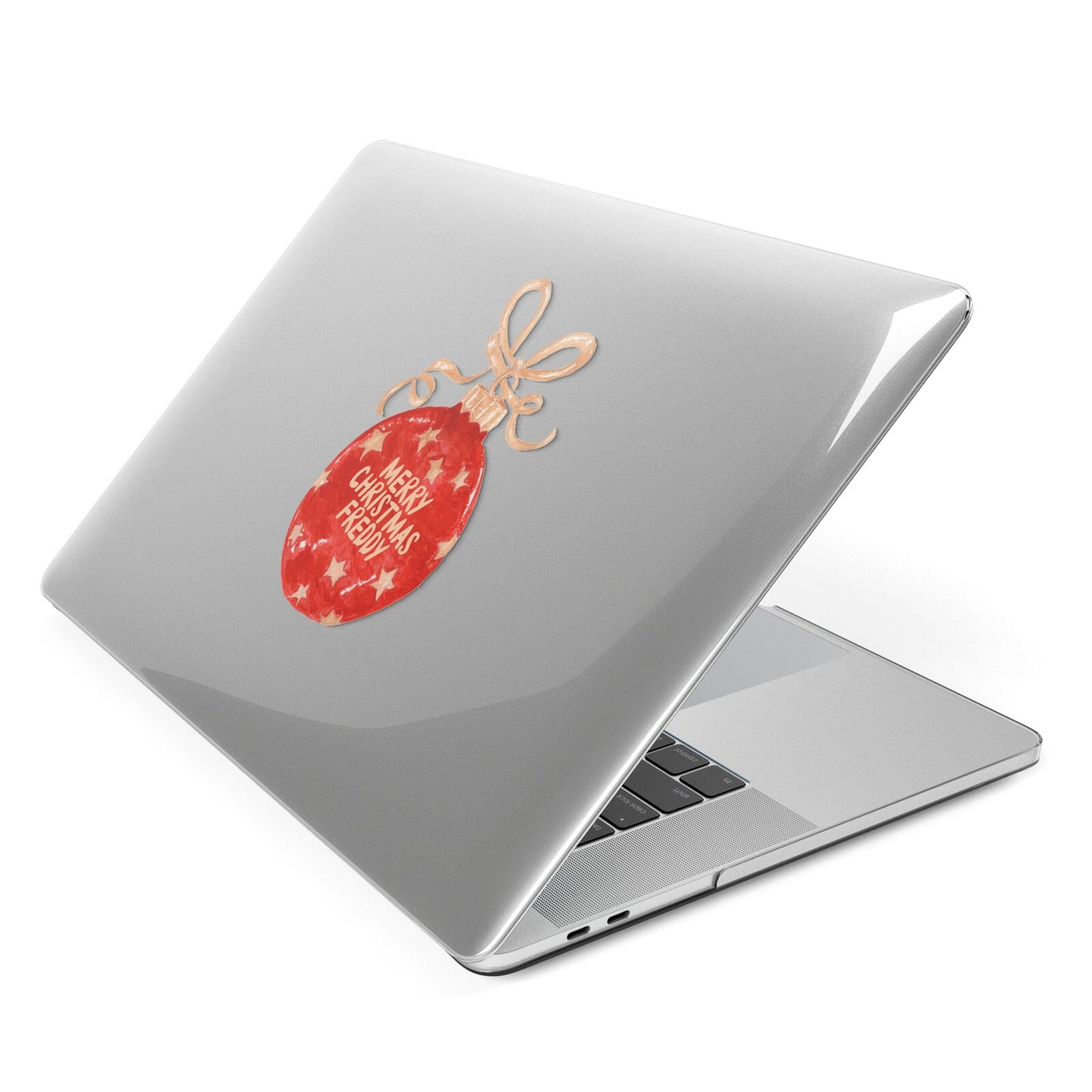 Christmas Bauble Personalised Apple MacBook Case Side View