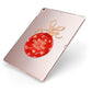Christmas Bauble Personalised Apple iPad Case on Rose Gold iPad Side View