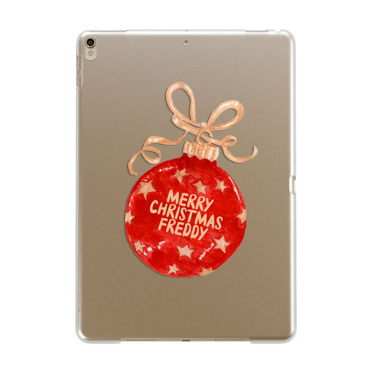 Christmas Bauble Personalised Apple iPad Gold Case