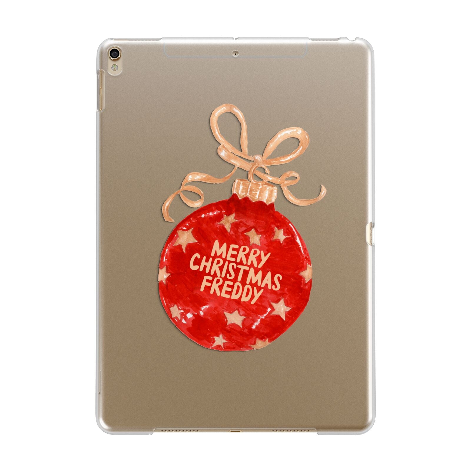 Christmas Bauble Personalised Apple iPad Gold Case