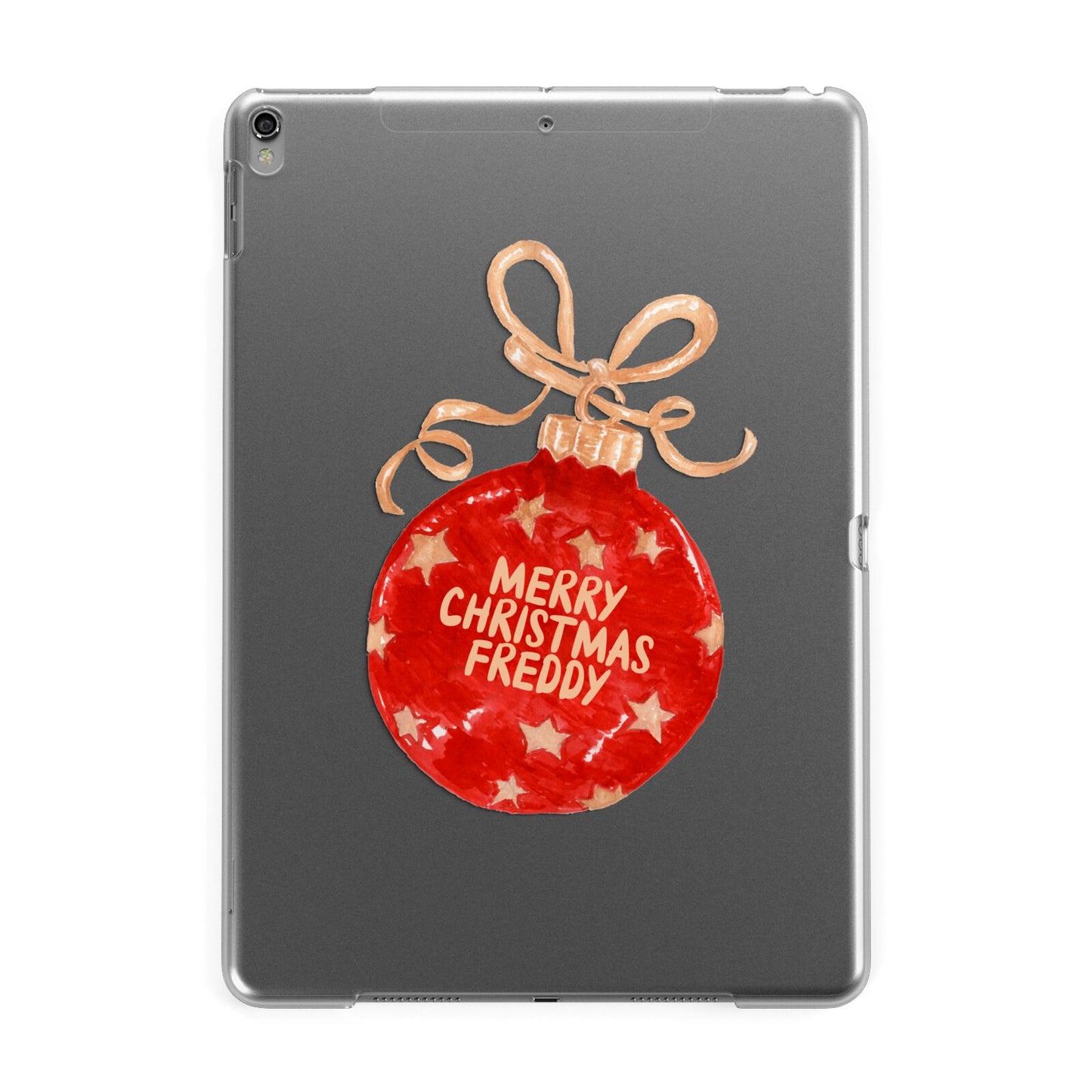 Christmas Bauble Personalised Apple iPad Grey Case