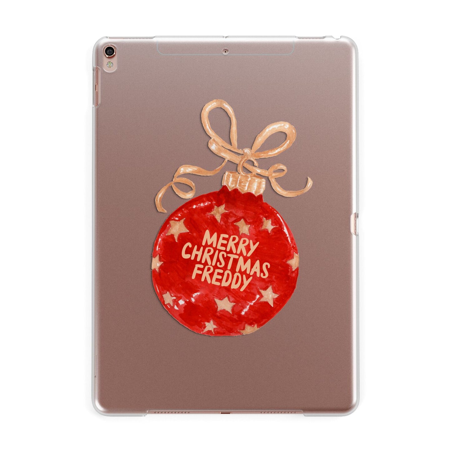 Christmas Bauble Personalised Apple iPad Rose Gold Case