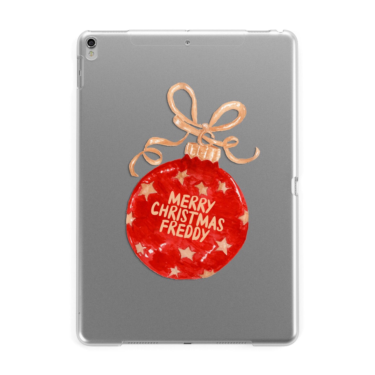 Christmas Bauble Personalised Apple iPad Silver Case