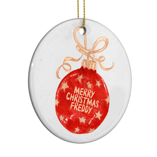 Christmas Bauble Personalised Circle Decoration Side Angle