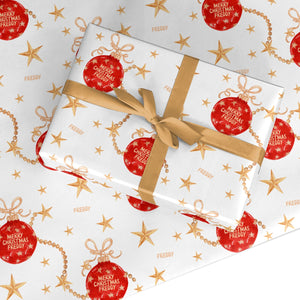 Weihnachtskugel personalisiertes Geschenkpapier