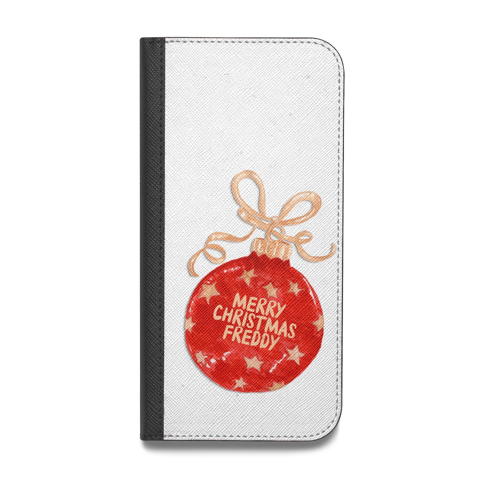 Christmas Bauble Personalised Vegan Leather Flip Samsung Case