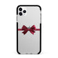 Christmas Bow Apple iPhone 11 Pro Max in Silver with Black Impact Case