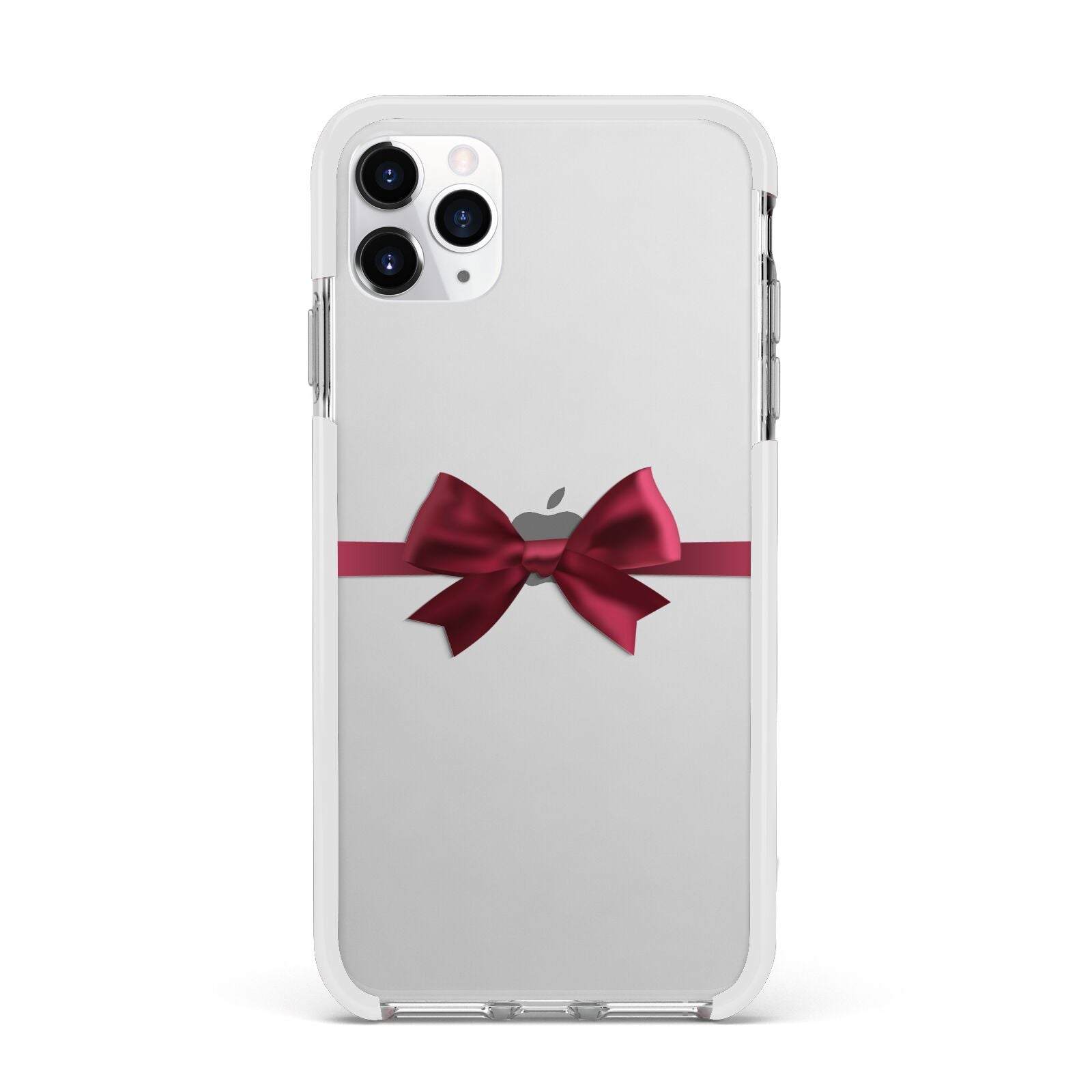 Christmas Bow Apple iPhone 11 Pro Max in Silver with White Impact Case