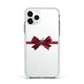 Christmas Bow Apple iPhone 11 Pro in Silver with White Impact Case