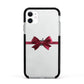 Christmas Bow Apple iPhone 11 in White with Black Impact Case