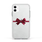 Christmas Bow Apple iPhone 11 in White with White Impact Case