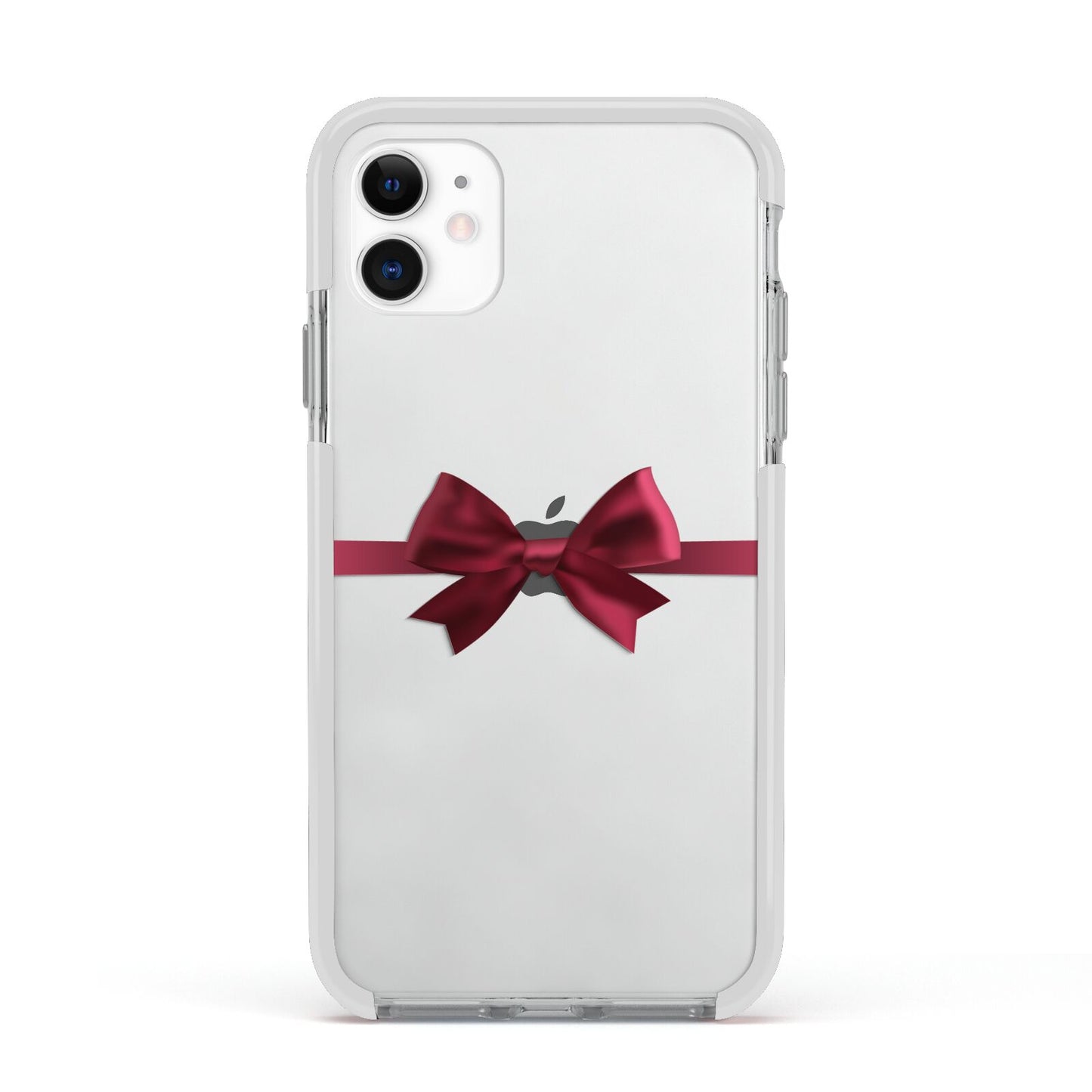 Christmas Bow Apple iPhone 11 in White with White Impact Case
