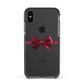 Christmas Bow Apple iPhone Xs Impact Case Black Edge on Black Phone