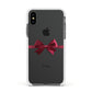 Christmas Bow Apple iPhone Xs Impact Case White Edge on Black Phone