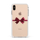 Christmas Bow Apple iPhone Xs Max Impact Case White Edge on Gold Phone