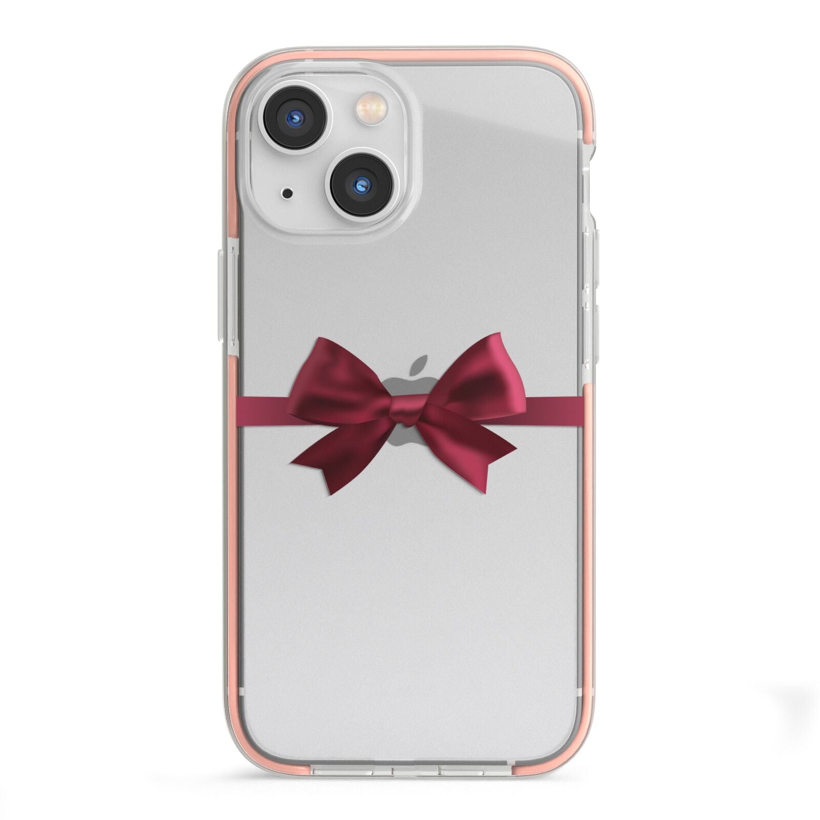 Christmas Bow iPhone 13 Mini TPU Impact Case with Pink Edges