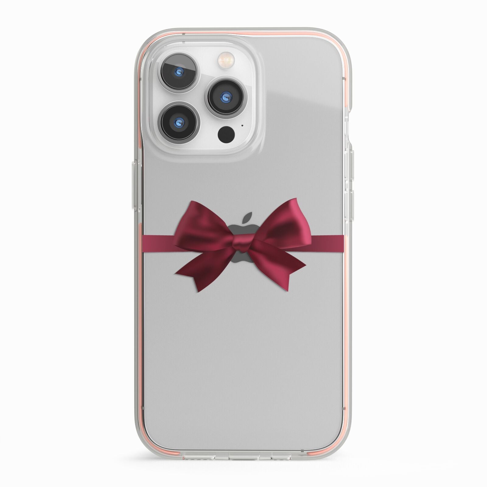 Christmas Bow iPhone 13 Pro TPU Impact Case with Pink Edges
