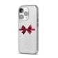 Christmas Bow iPhone 14 Pro Glitter Tough Case Silver Angled Image
