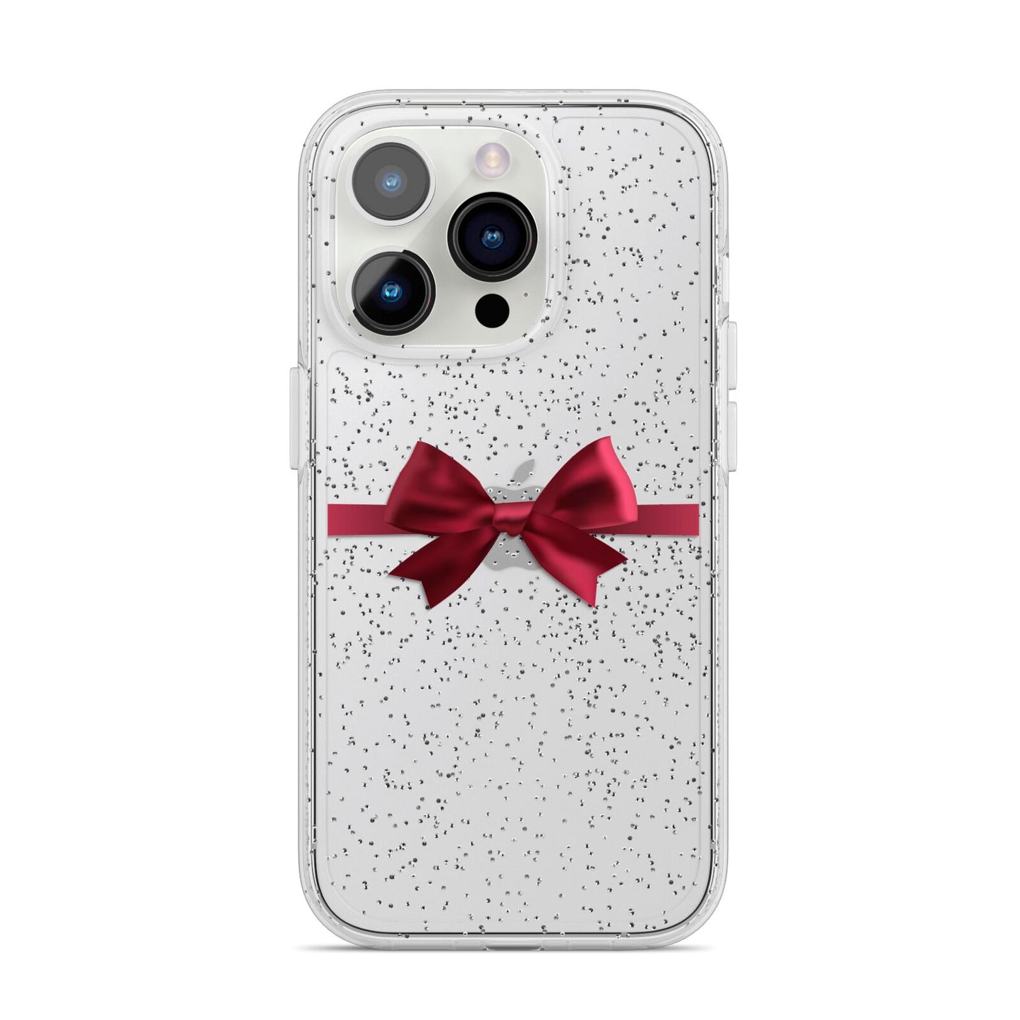 Christmas Bow iPhone 14 Pro Glitter Tough Case Silver
