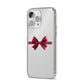 Christmas Bow iPhone 14 Pro Max Clear Tough Case Silver Angled Image