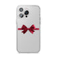 Christmas Bow iPhone 14 Pro Max Clear Tough Case Silver