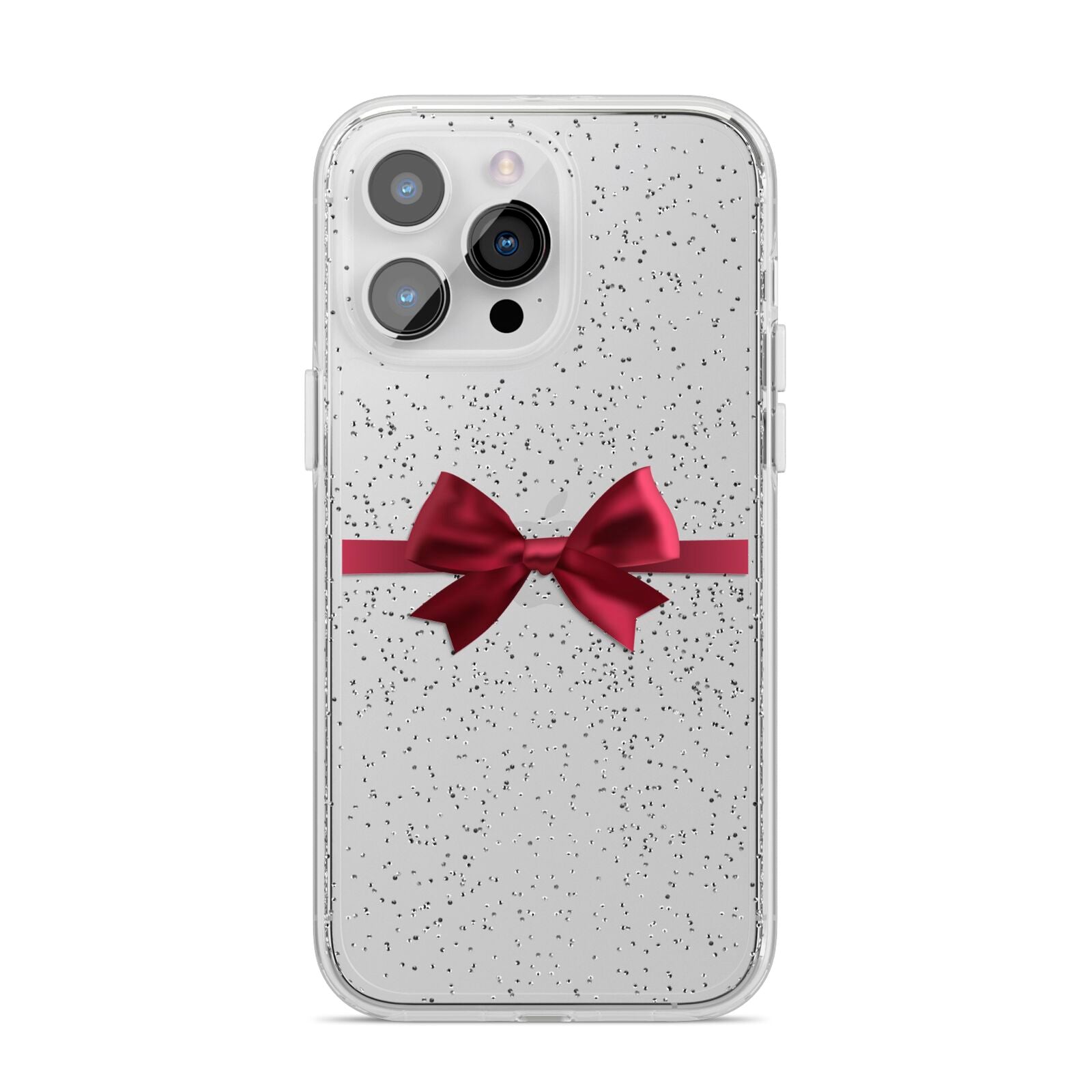Christmas Bow iPhone 14 Pro Max Glitter Tough Case Silver
