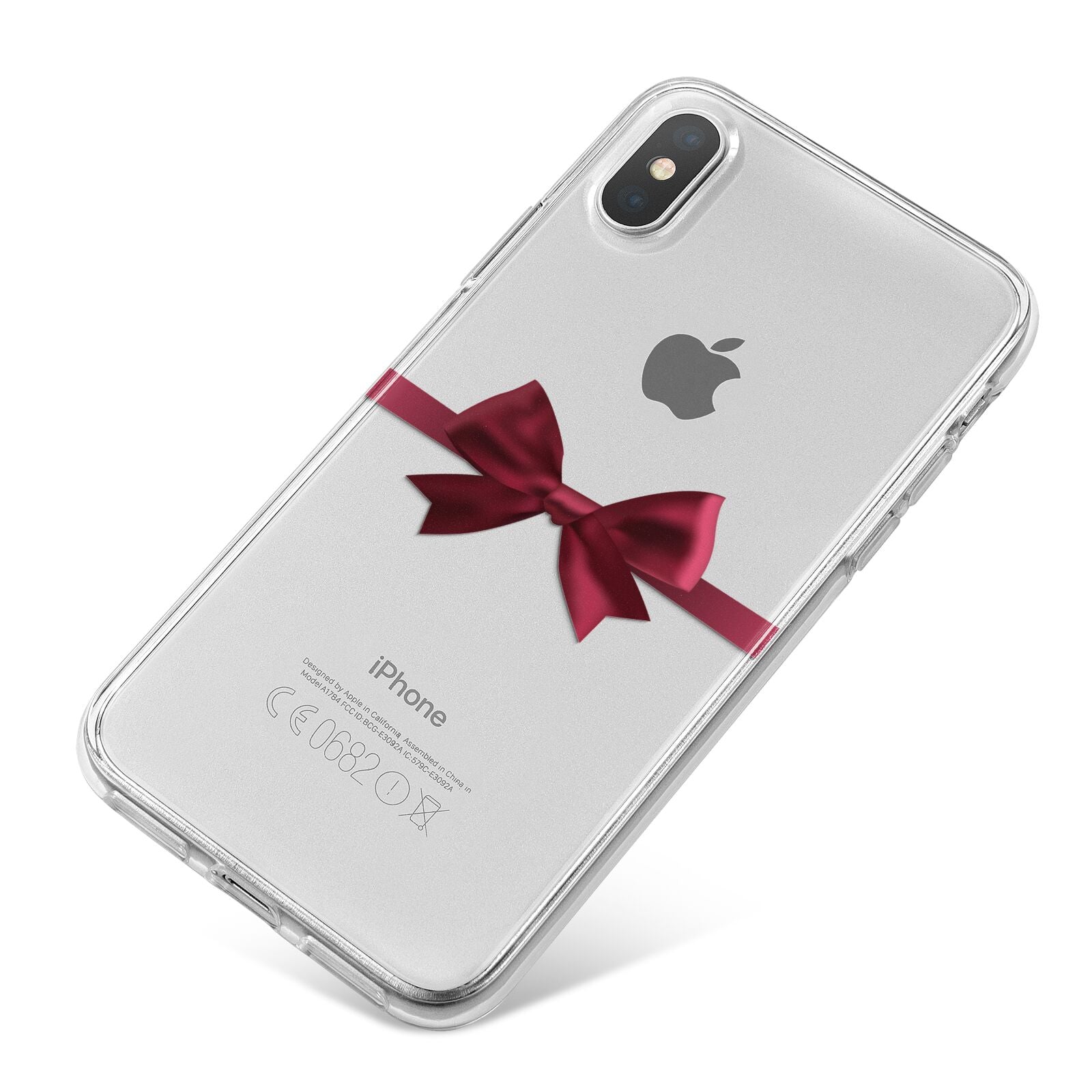 Christmas Bow iPhone X Bumper Case on Silver iPhone