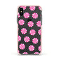 Christmas Candy Apple iPhone Xs Impact Case Pink Edge on Black Phone