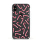 Christmas Candy Cane Apple iPhone Xs Impact Case Black Edge on Black Phone