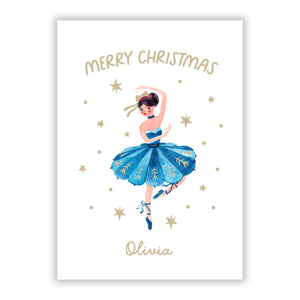 Christmas Dancing Ballerina Greetings Card