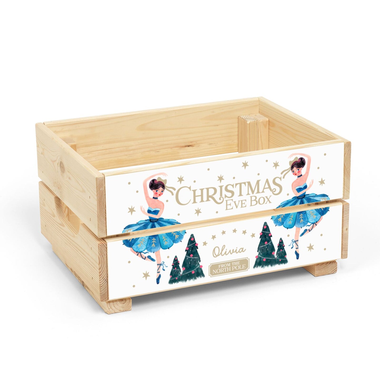 Christmas Dancing Ballerina Christmas Eve Crate Box Back Image
