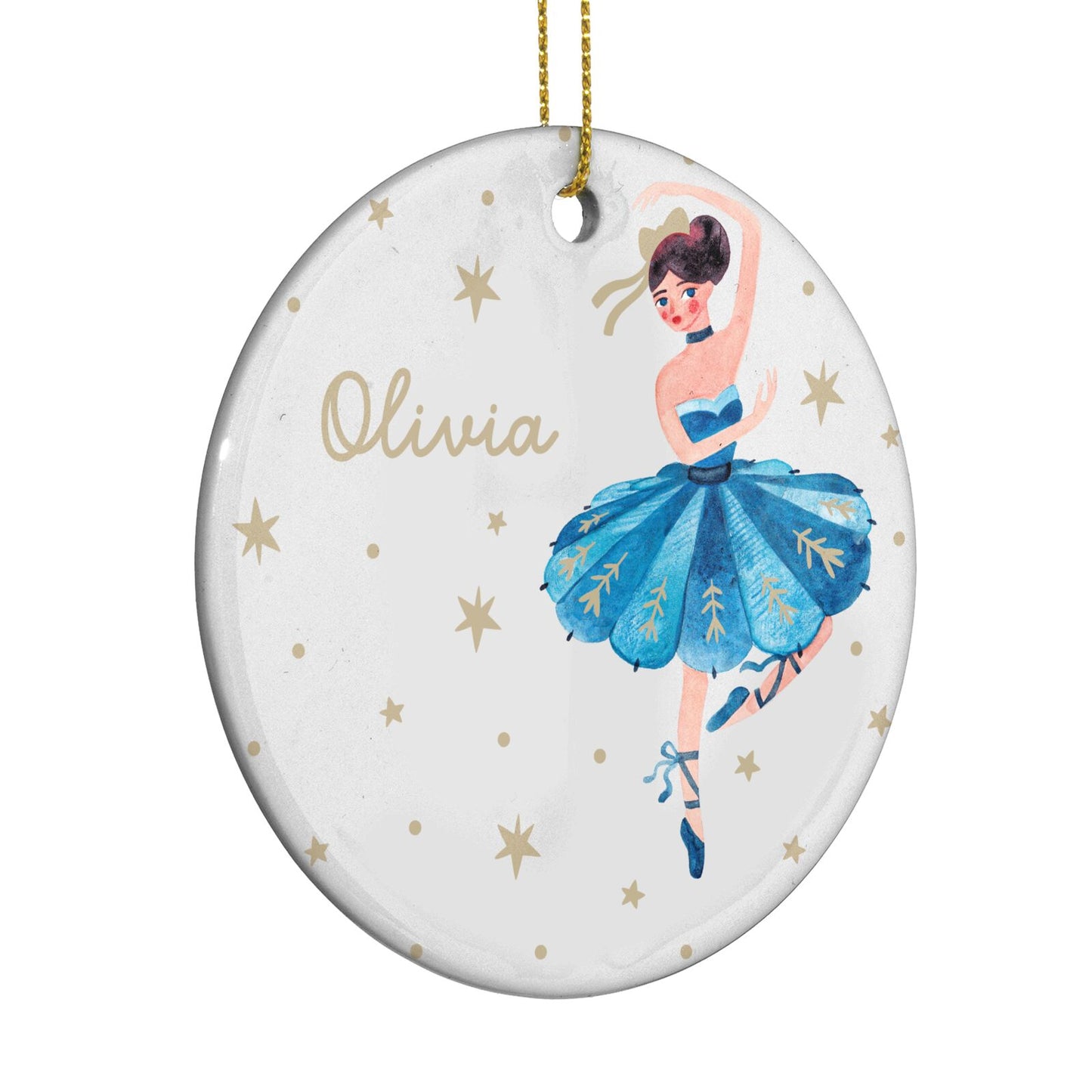 Christmas Dancing Ballerina Circle Decoration Side Angle