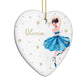Christmas Dancing Ballerina Heart Decoration Side Angle
