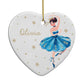 Christmas Dancing Ballerina Heart Decoration