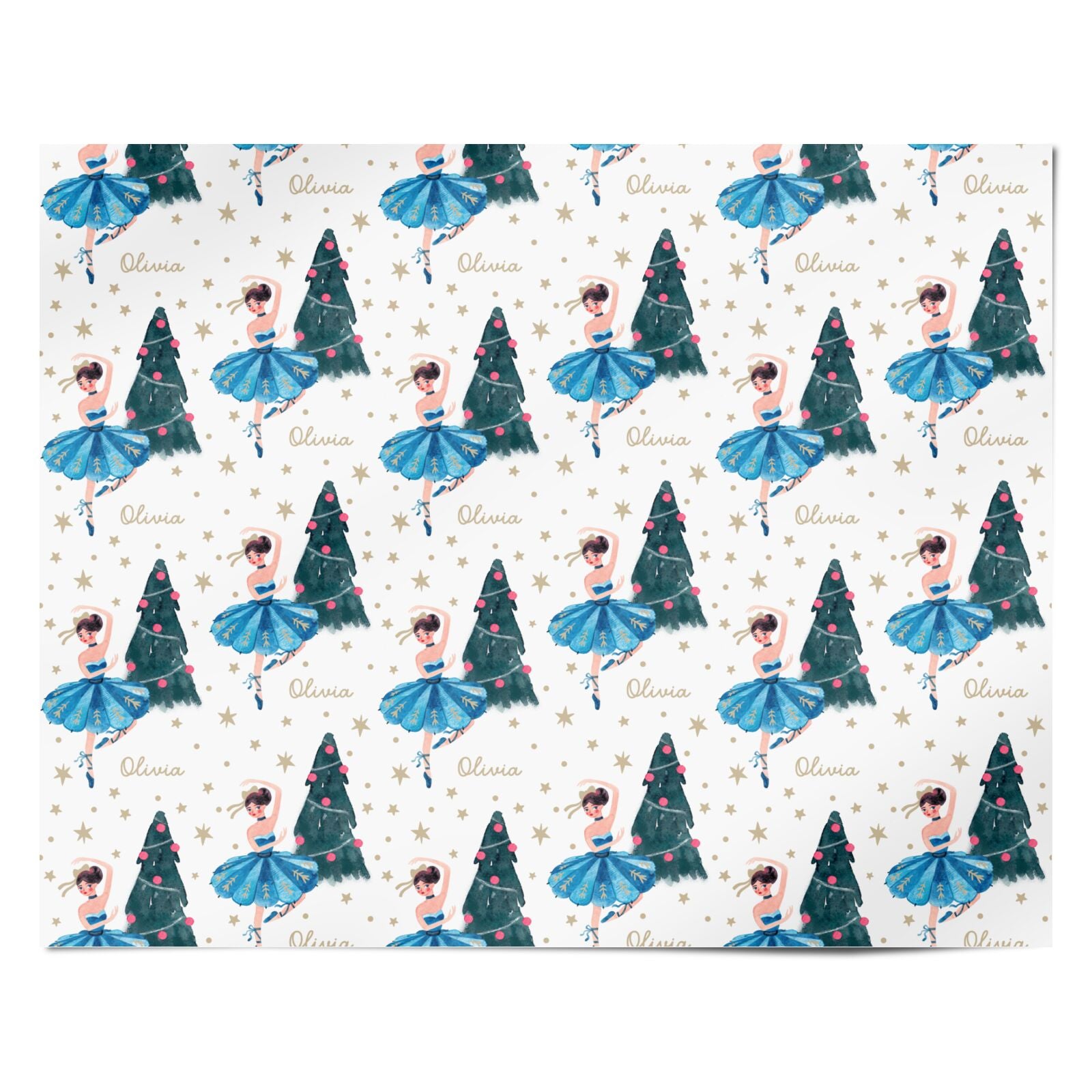 Christmas Dancing Ballerina Personalised Wrapping Paper Alternative