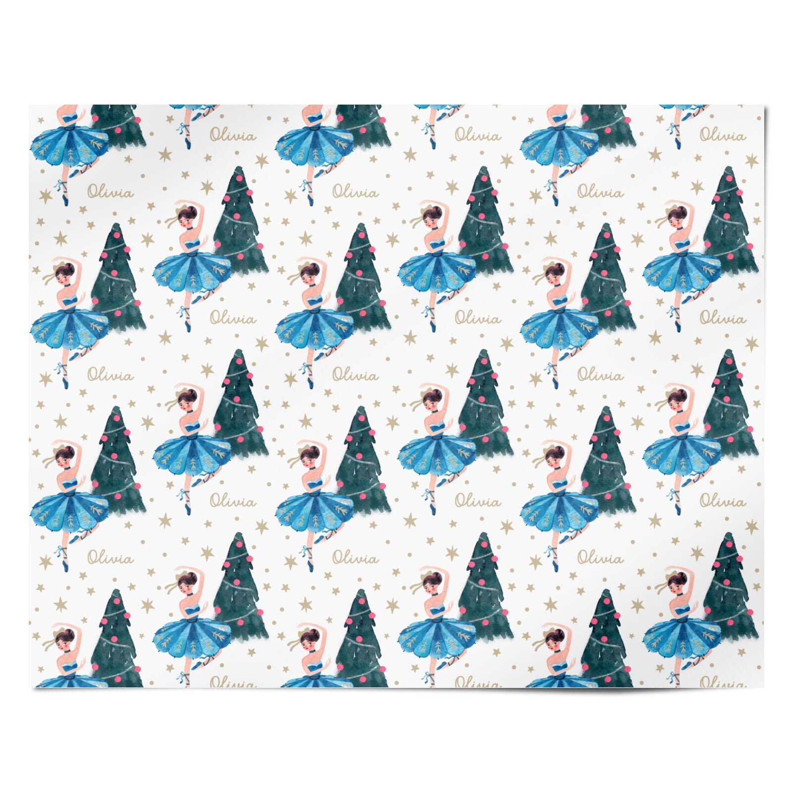 Christmas Dancing Ballerina Personalised Wrapping Paper Alternative