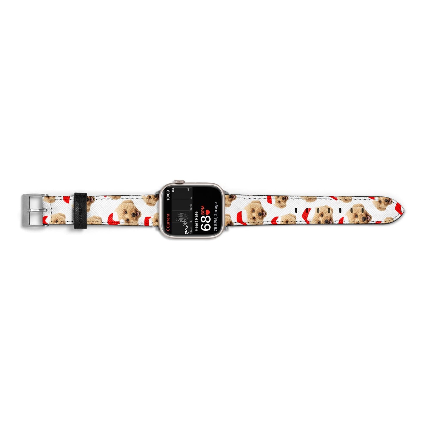 Christmas Dog Apple Watch Strap Size 38mm Landscape Image Silver Hardware