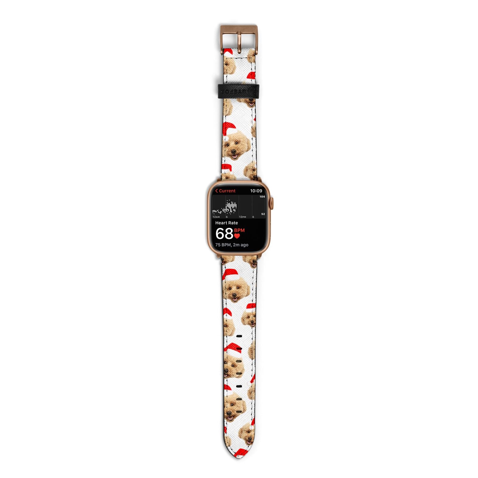 Christmas Dog Apple Watch Strap Size 38mm with Gold Hardware