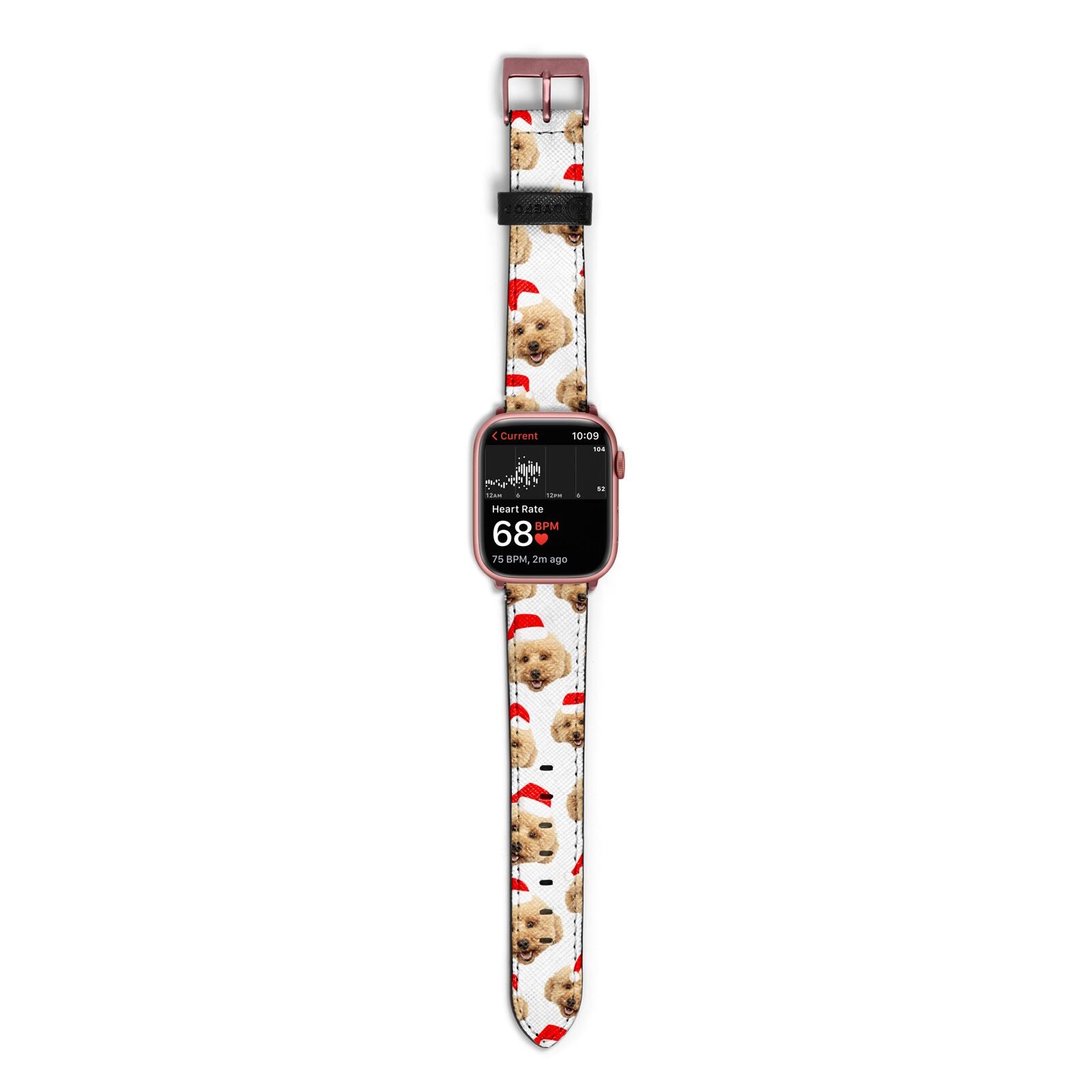 Christmas Dog Apple Watch Strap Size 38mm with Rose Gold Hardware