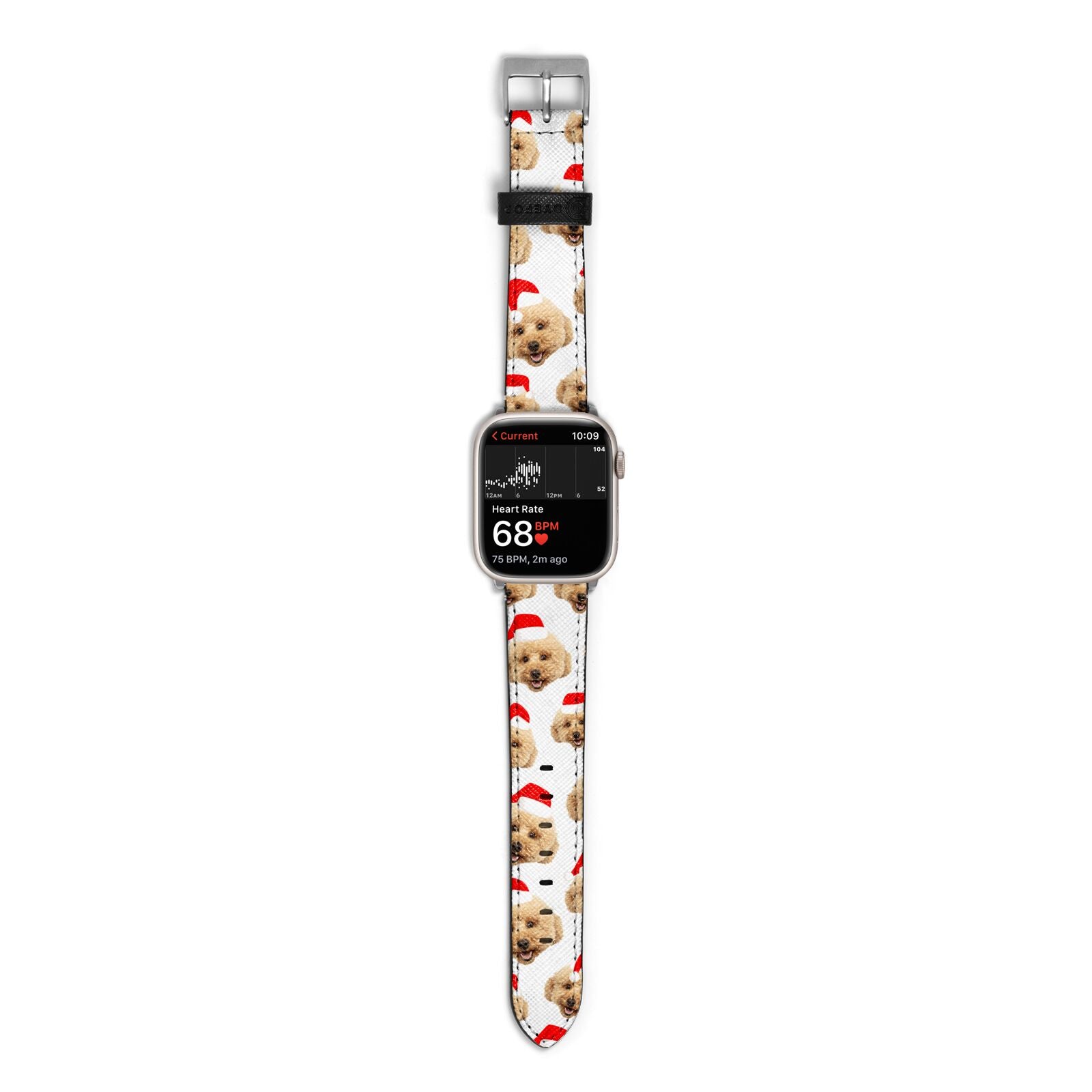 Christmas Dog Apple Watch Strap Size 38mm with Silver Hardware