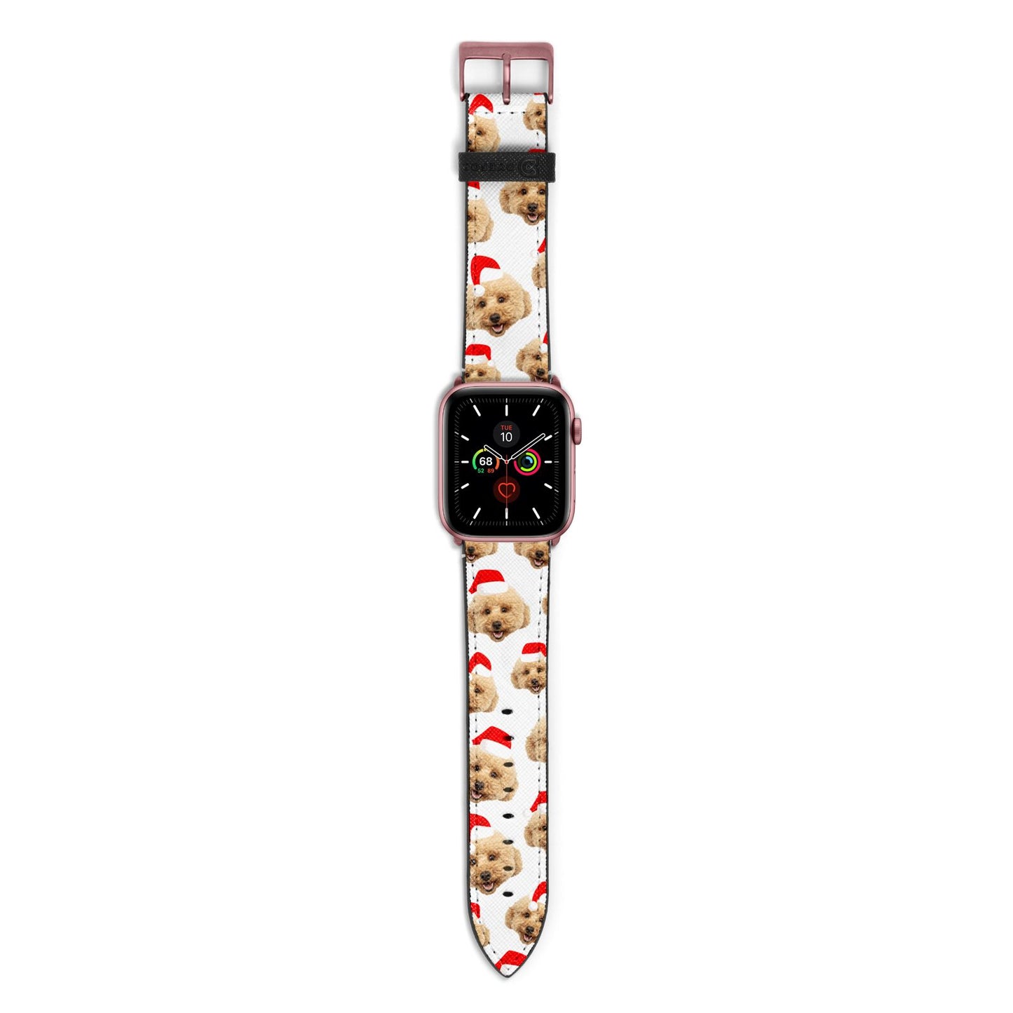 Christmas Dog Apple Watch Strap with Rose Gold Hardware