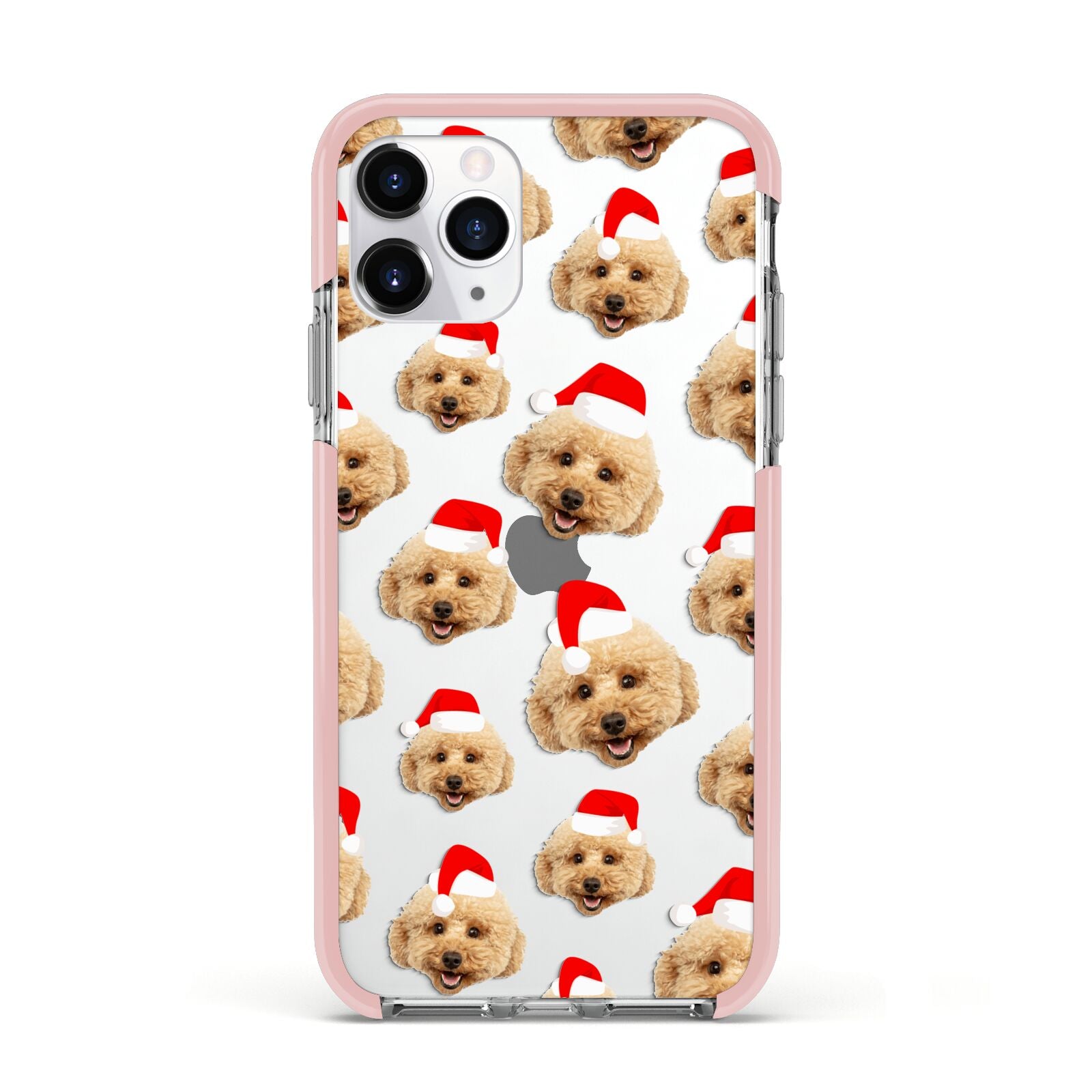 Christmas Dog Apple iPhone 11 Pro in Silver with Pink Impact Case