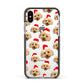 Christmas Dog Apple iPhone Xs Impact Case Black Edge on Silver Phone