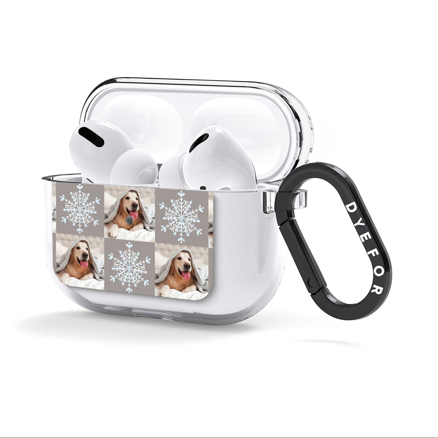 Christmas Dog Photo AirPods Clear Case 3rd Gen Side Image