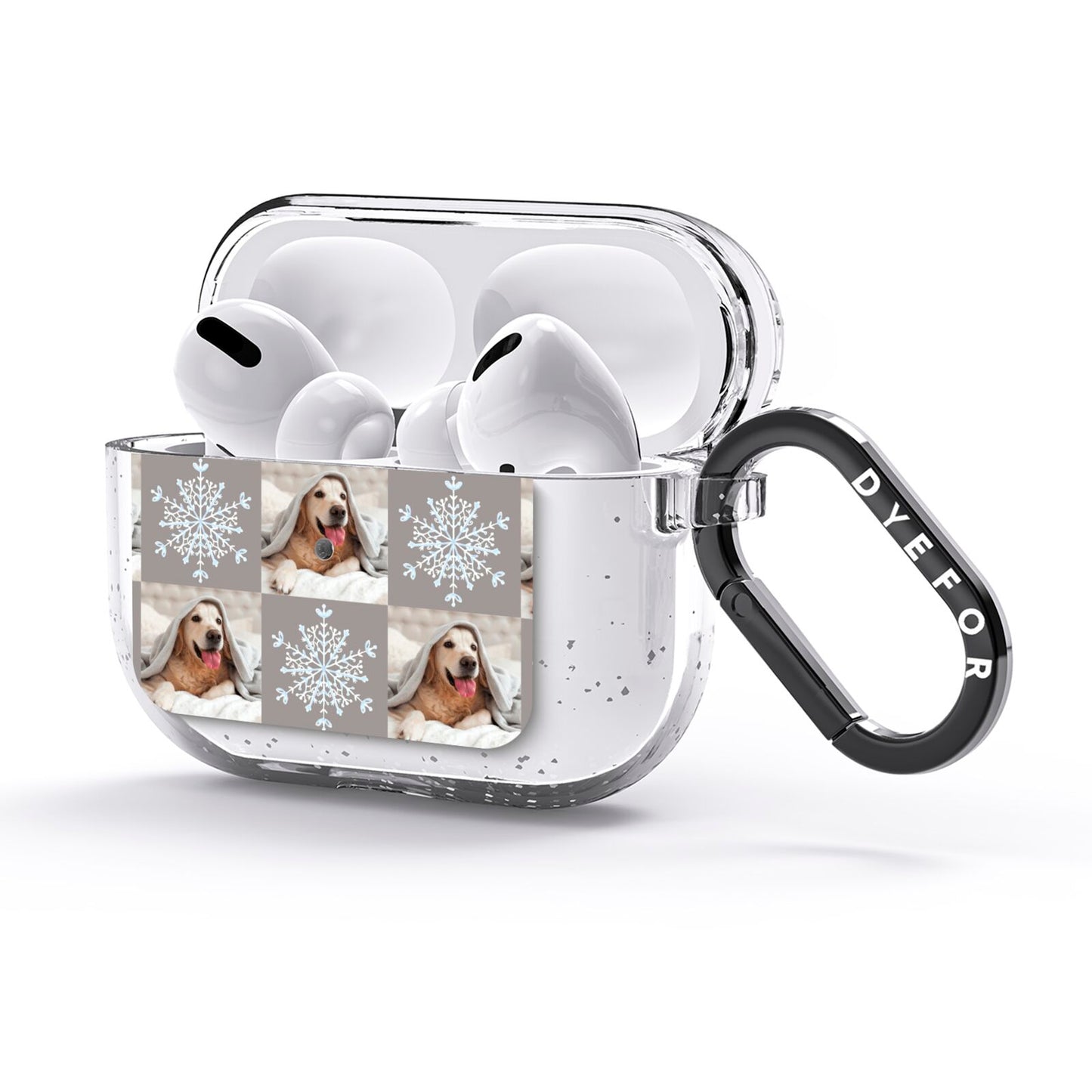 Christmas Dog Photo AirPods Glitter Case 3rd Gen Side Image