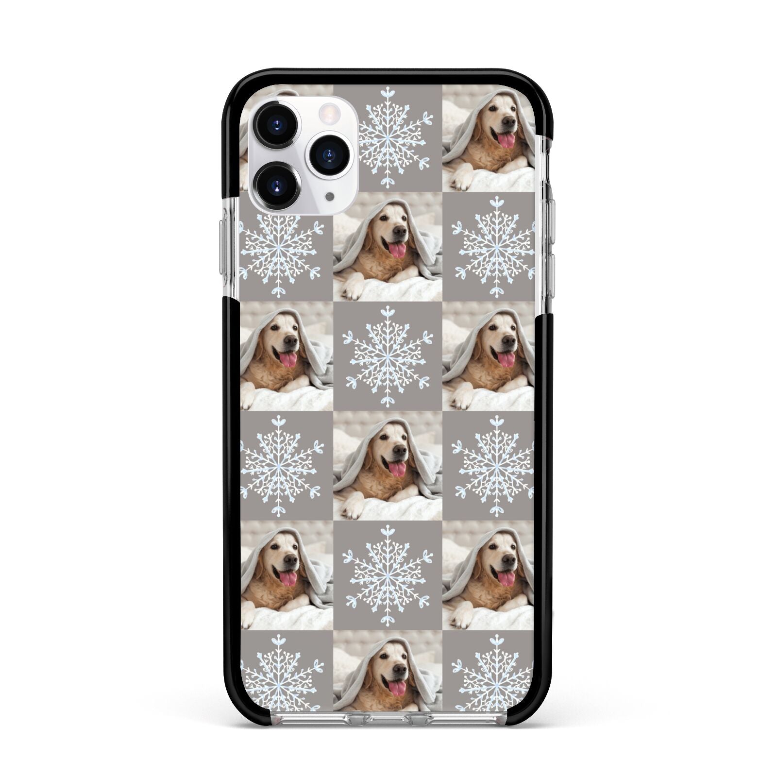Christmas Dog Photo Apple iPhone 11 Pro Max in Silver with Black Impact Case