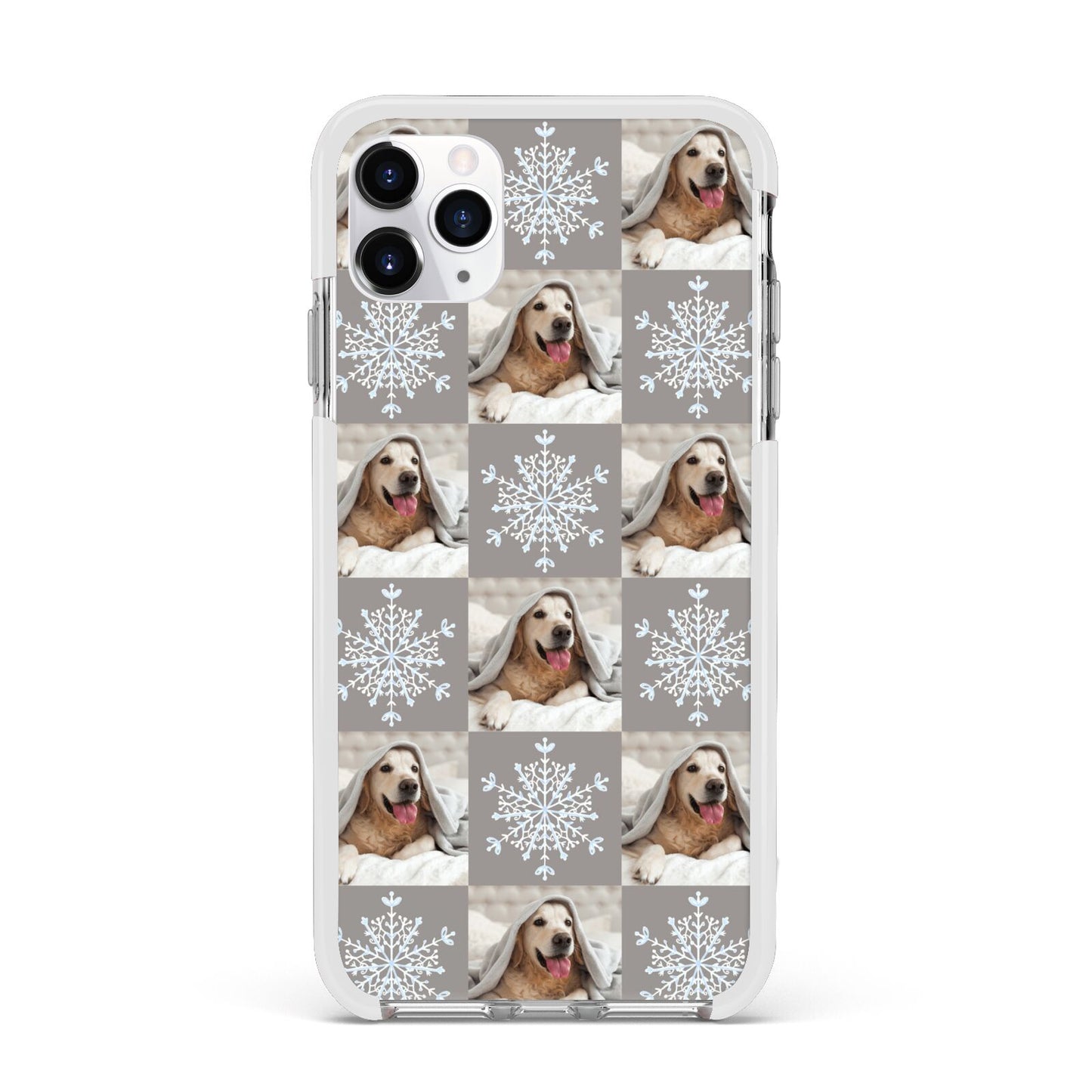 Christmas Dog Photo Apple iPhone 11 Pro Max in Silver with White Impact Case