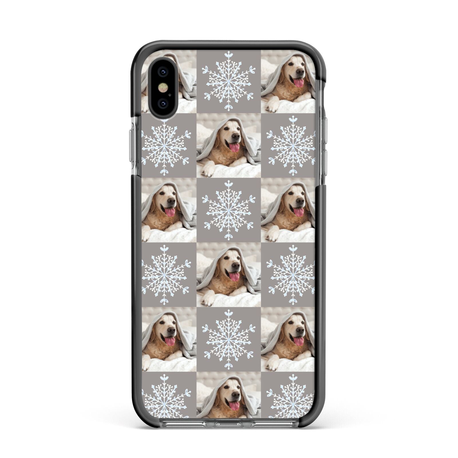 Christmas Dog Photo Apple iPhone Xs Max Impact Case Black Edge on Black Phone
