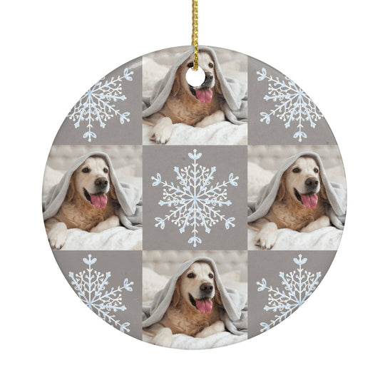 Christmas Dog Photo Circle Decoration